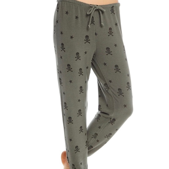 Chaser Pants - Chaser Olive green Skull lounge pants